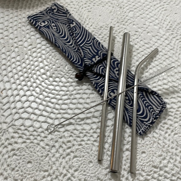 NEW! Stainless Steel quality straw SET - Picture 2 of 4